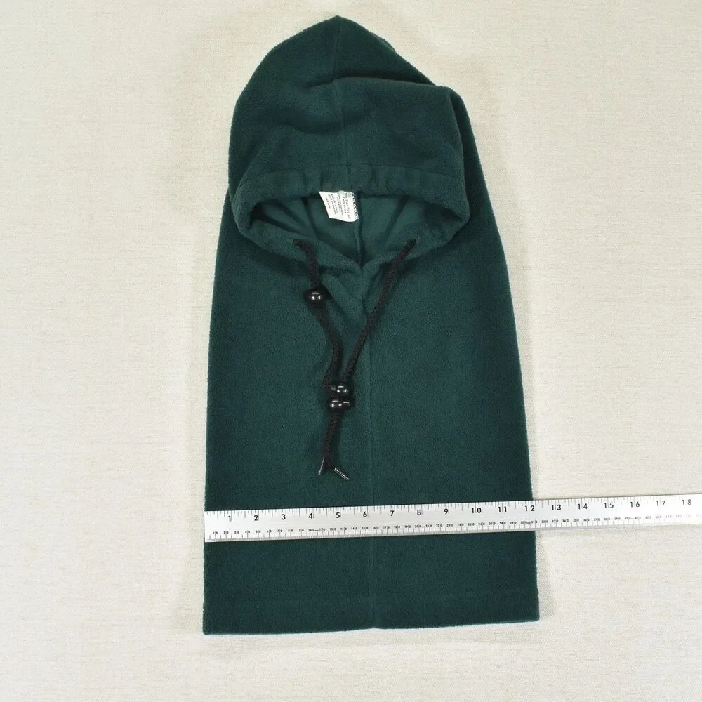 Vintage Fleece Green Balaclava Hunting Hood Neck Gaiter Made In Canada